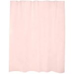 Rideau de douche boh�me rose clair � l'aspect lin, couleur unie, style minimaliste moderne, en peva imperm�abl ...