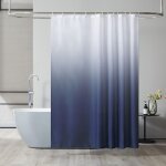Rideau de douche dégradé, imperméable et anti - moisissure avec crochets, 120 x 180 cm (dégradé bleu) ... Rideau de douche dégradé, imperméable et anti - moisissure avec crochets, 120 x 180 cm (dégradé bleu) ...