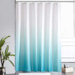 Rideau de douche dégradé, imperméable et anti - moisissure avec crochets, 120 x 180 cm (bleu clair) Rideau de douche dégradé, imperméable et anti - moisissure avec crochets, 120 x 180 cm (bleu clair)
