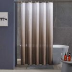 Rideau de douche dégradé, imperméable et anti - moisissure avec crochets, 120 x 200 cm (dégradé marron) ... Rideau de douche dégradé, imperméable et anti - moisissure avec crochets, 120 x 200 cm (dégradé marron) ...