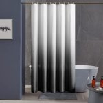 Rideau de douche dégradé, imperméable et anti - moisissure avec crochets, 120 x 200 cm (dégradé noir) ... Rideau de douche dégradé, imperméable et anti - moisissure avec crochets, 120 x 200 cm (dégradé noir) ...