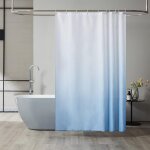 Rideau de douche d�grad� rideaux douche en polyester imperm�able anti moisissure lavable en machine bleu ...