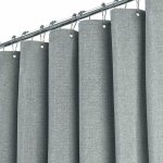 Rideau de douche extra long 180 x 240 cm, grand rideau de douche en tissu textur� en lin avec 12 crochets ...