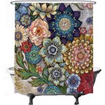 Rideau de douche - fleurs multicolores - art naturel - 180 x 200 cm - lavable - anti moisissure - imperméable ... Rideau de douche - fleurs multicolores - art naturel - 180 x 200 cm - lavable - anti moisissure - imperméable ...