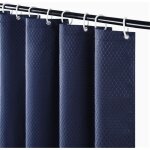 Rideau de douche gaufre anti moisissure rideaux baignoire lavable pais tissu polyester impermable bleu ...