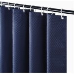 Rideau de douche gaufre anti moisissure rideaux baignoire lavable pais tissu polyester impermable bleu ...