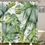 Rideau de douche jungle tropical paume plant rideaux de douche originaux anti moisissure vert tissu avec ... Rideau de douche jungle tropical paume plant rideaux de douche originaux anti moisissure vert tissu avec ...