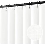 Rideau de douche en lin avec anneaux m�talliques, imperm�able et r�sistant � la moisissure, adapt� aux ...