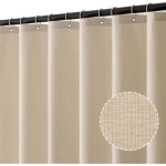 Rideau de douche en lin textur� 150x180 cm beige clair - h�tel de luxe lourd, imperm�able, anti - moisissure, ...