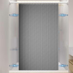 Rideau de douche magn�tique pliable et �tanche 180 x 200 cm avec crochets m�talliques, en lin anti - ...