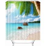 Rideau de douche motif plage tissu imperm�able anti - moisissure avec 12 anneaux de rideau de douche ...