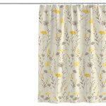 Rideau de douche motif plantes et fleurs, 100 x 200 cm, tissu polyester �pais anti - moisissure, id�al ...