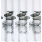 Rideau de douche en pierre grise rideau de bain �tanche � la moisissure avec crochets de suspension 2 ...