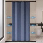 Rideau de douche pliable et imperm�able, rideau de douche magn�tique, rideau de douche en lin �pais, ...