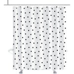 Rideau de douche � pois noir et blanc petit cercle rideaux de bain d�cor ensembles oeillet avec crochets ...