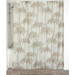 Rideau de douche polyester imprime 180x200 cm 12 anneaux pp blanc - miami vibes tendance