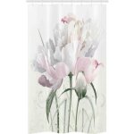 Rideau de douche stalle fleur roses tulipes - blanc - polyester - contemporain design Rideau de douche stalle fleur roses tulipes - blanc - polyester - contemporain design