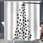 Rideau de douche en tissu 72 x 72 pouces ombre de buse de douche pomme de douche noire prise d'eau douche ...