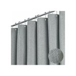 Rideau de douche en tissu gris extra long, ensemble de rideau de douche en tissu textur trs rsistant ...