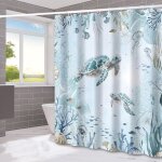 Rideau de douche tortue de mer bleu océan algues rideau de bain tissu polyester anti - moisissure imperméable ... Rideau de douche tortue de mer bleu océan algues rideau de bain tissu polyester anti - moisissure imperméable ...