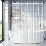 Rideau de douche transparent, rideau de douche antistatique transparent salle de bain baignoire, 180x180cm ...