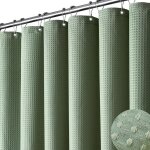 Rideau de douche vert ? rideau de douche en tissu pais textur gaufr pour salle de bain, 180 x 200 ...