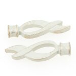 Rideaux avec embouts de tringle torsads ivoireor