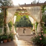 Rideaux d'ext�rieur, imperm�ables, transparents et filtrant la lumi�re, pour tonnelles, abris de jardin, ...