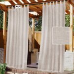 Rideau extrieur pour patio, dessus de languette collante dtachable pour une suspension facile et non ...