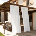 Rideau extrieur tamisant  pattes caches blanc 140x280 cm