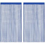 Rideau en fils 2 pcs 100 x 250 cm bleu