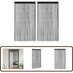 Vidaxl - rideau en fils 2 pcs 100 x 250 cm noir - rideaux noirs - rideaux d�coration int�rieure - rideaux ...