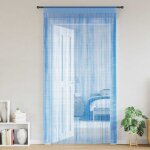 Rideaux � fils 2 pcs bleu clair 100x250 cm