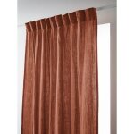 L'effet papillon - rideau galon fronceur 140 x 240 cm ? double gaze de coton ga�a terracotta