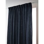 L'effet papillon - rideau galon fronceur 140 x 240 cm - double gaze de coton - uni ga�a bleu marine