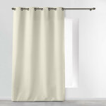 Rideau grande hauteur � ?illets 140 x 280 cm ? polyester uni essentiel ecru