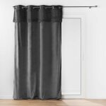 Douceur d'intérieur - rideau polaire doudou à ?illets gris 140x240 cm Douceur d'intérieur - rideau polaire doudou à ?illets gris 140x240 cm