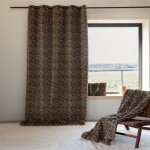 Rideau imitation fourrure l�opard beige 140x260 cm