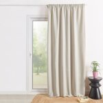 Rideau jacquard en tissu bouclette ecru 140x260 cm