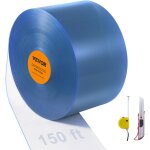 Rideau a laniere pvc, 2500x30, 5 cm, rideau lamelles transparent, rouleau bande de porte en plastique ...
