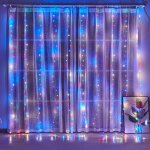 Rideau lumineux, 3x3m 300 led guirlande lumineuse 8 modes d'eclairage , télécommande et minuterie, etanche ... Rideau lumineux, 3x3m 300 led guirlande lumineuse 8 modes d'eclairage , télécommande et minuterie, etanche ...