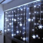 Rideau lumineux flocon de neige, guirlande lumineuse 4m 96 led, décoration de fenêtre, noël, mariage, ... Rideau lumineux flocon de neige, guirlande lumineuse 4m 96 led, décoration de fenêtre, noël, mariage, ...