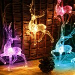 Rideau lumineux, guirlande lumineuse sapin noel, girlande de lumire 3m 20 led rennes de nol  piles, ...