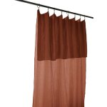 Dock avenue - rideau lydie gaze de coton longueur ajustable + 8 anneaux rouge
