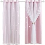 Rideaux occultants - 1 pi�ce - rideaux � �toiles avec doublure thermique pour chambre de fille - 132 ...