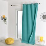 Rideau 100% occultant thermique phonique turquoise 135x260 cm