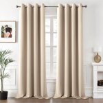 Rideaux occultants beige fonc  ?illets 140x250 cm, lot de deux, rideaux opaques doux et beaux, rideaux ...