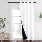 Rideau occultant blanc 132x240 cm ?illets m�talliques isolation thermique pour chambre ou salon