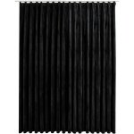 Rideau occultant avec crochets velours noir 290x245 cm cfw86157