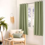 Homemaison - rideau occultant fil noir avec 8 ?illets vert olive 140x180 cm Homemaison - rideau occultant fil noir avec 8 ?illets vert olive 140x180 cm